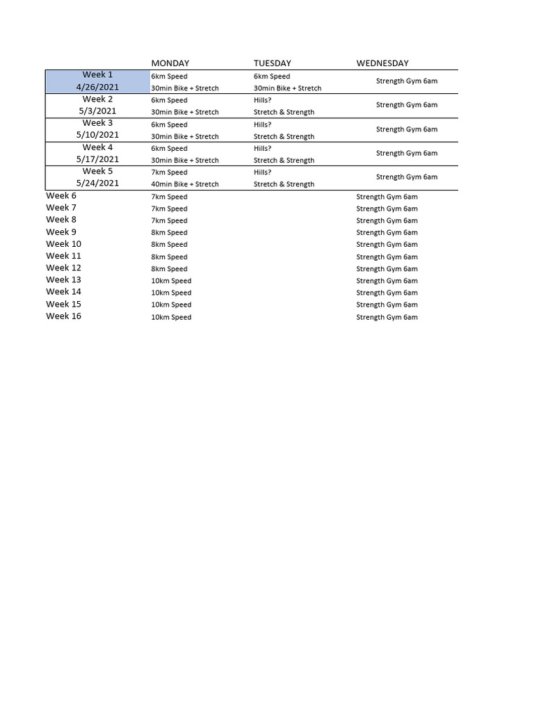 Workout pdf