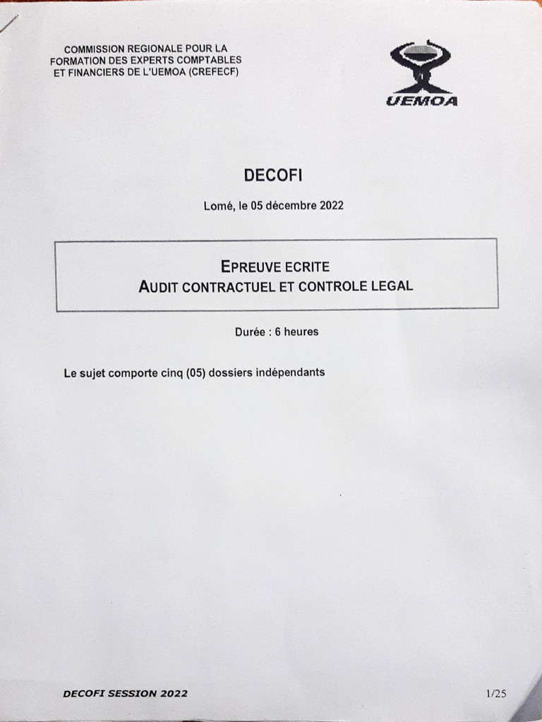 Sujet Decofi 2022 | PDF
