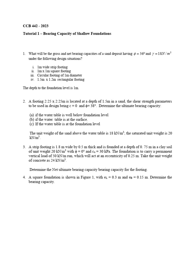 Bearing Capacity of Shallow Foundations | PDF | Science & Mathematics