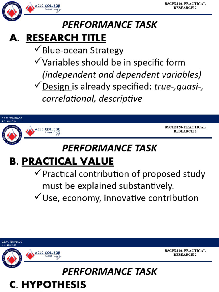 Performance Task General Instructions | PDF