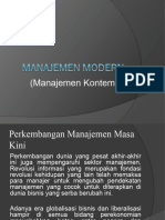 Manajemen Modern Atau Manajemen Kontemporer