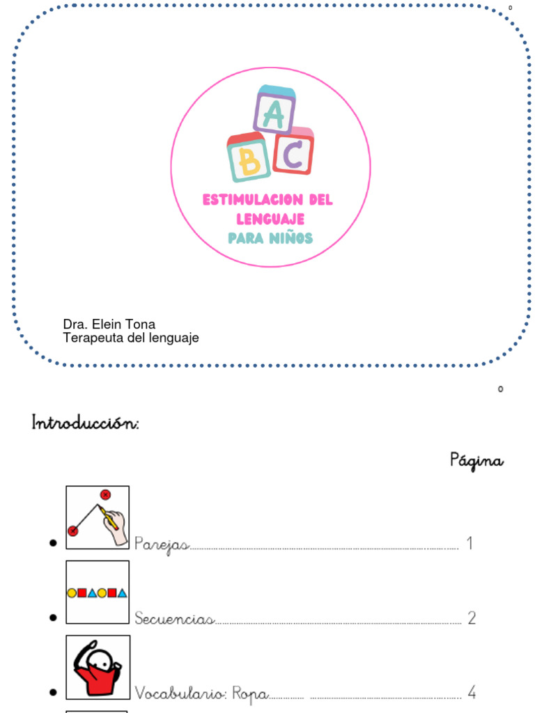 Actividades para Estimular El Lenguaje en Niños Menores | PDF ...