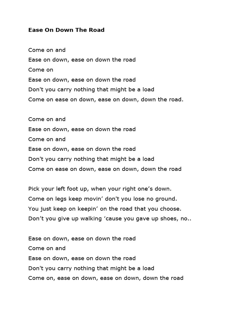 Ease On Down The Road - The Wiz | PDF