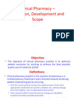 Clinical Pharmacy-Defination, Development and Scope