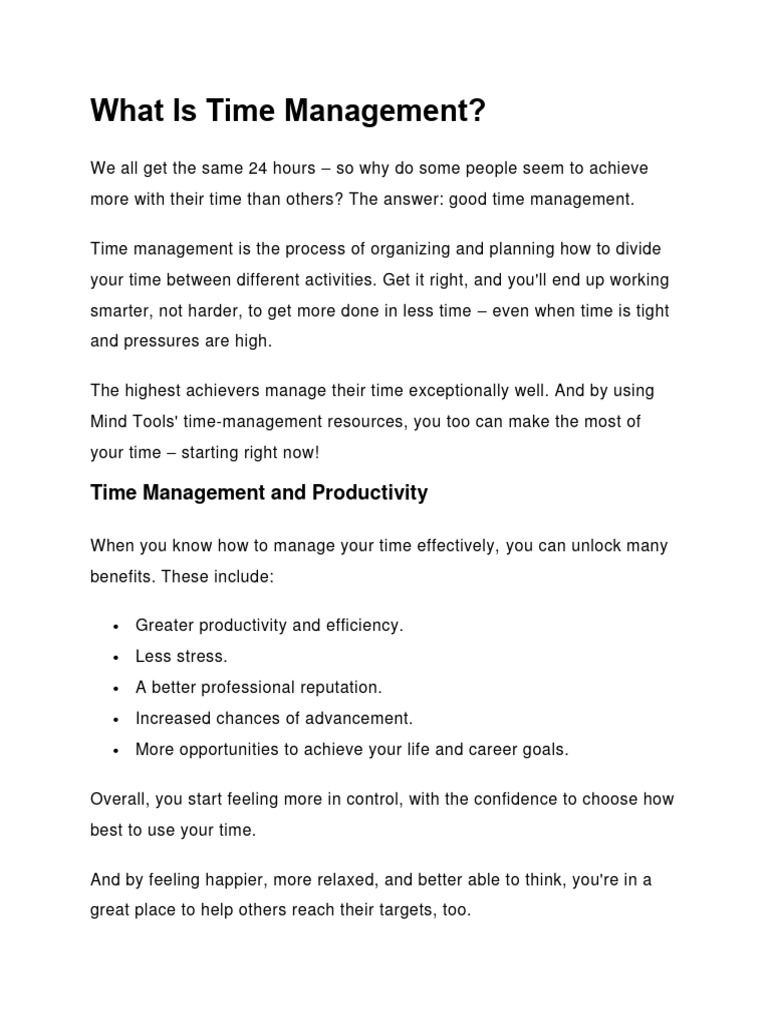 Time Management PDF