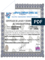 Certificado de Lavado de Tanques