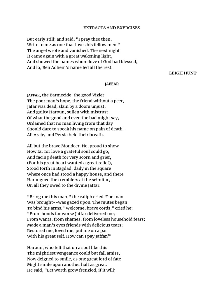 Poems and Exercises on Nature and Friendship | PDF | Excalibur | Poetry