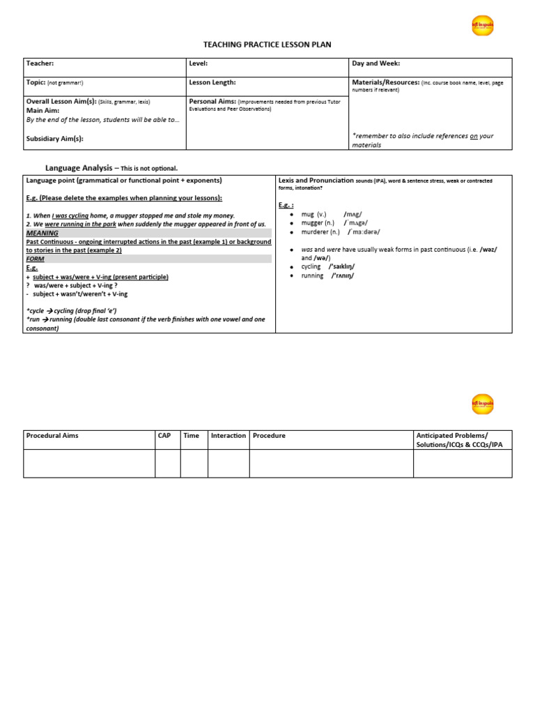 Lesson Plan Template | PDF | Language Families | Linguistics