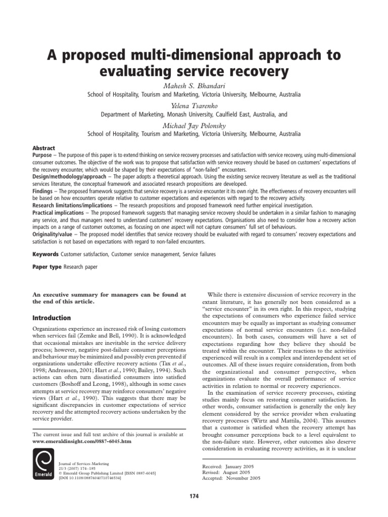 Proposed MultiDimensional Approach To Evaluating PDF Customer
