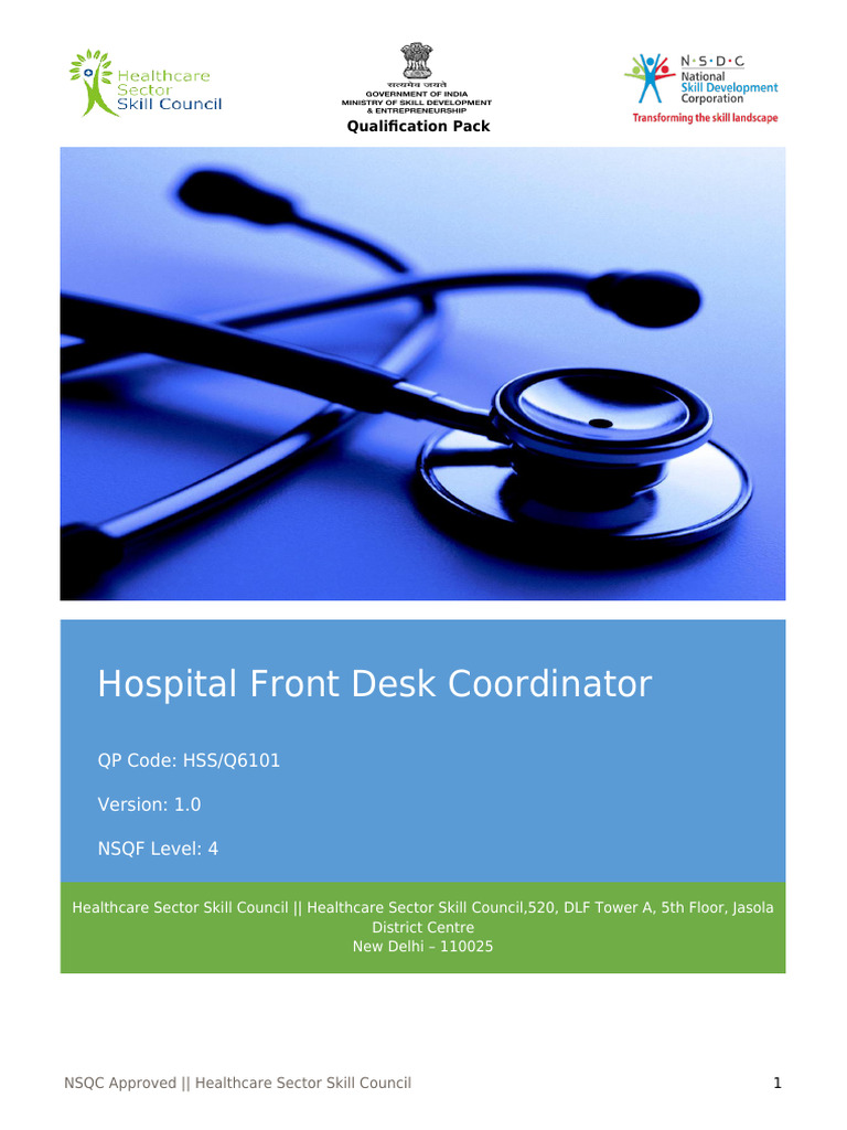 HSSQ6101 Hospital Front Desk Coordinator v1!0!04!12!2020 PDF
