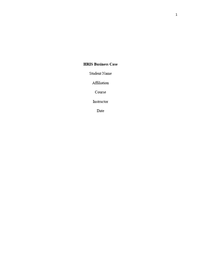 HRIS Business Case PDF Risk Needs Assessment