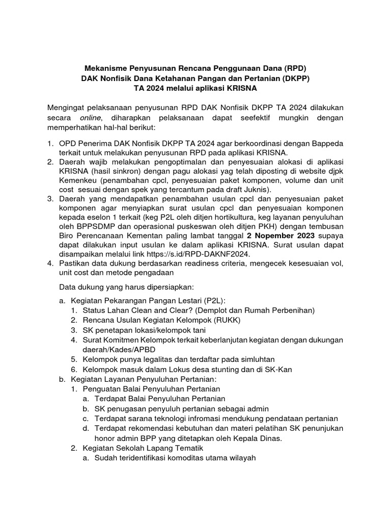 Contoh RPD Penggunaan Dana DAK 2024 | PDF