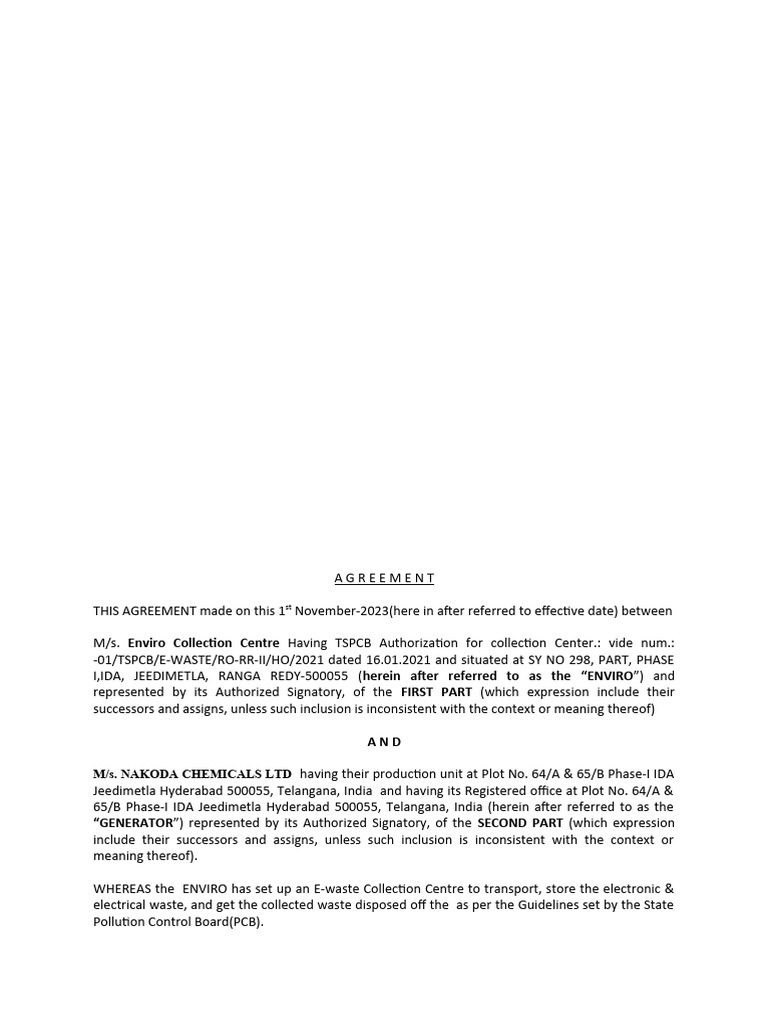 Picture of E-Waste DRAFT AGREEMENT OF ENVIRO COLLECTION | PDF | Electronic Waste ...