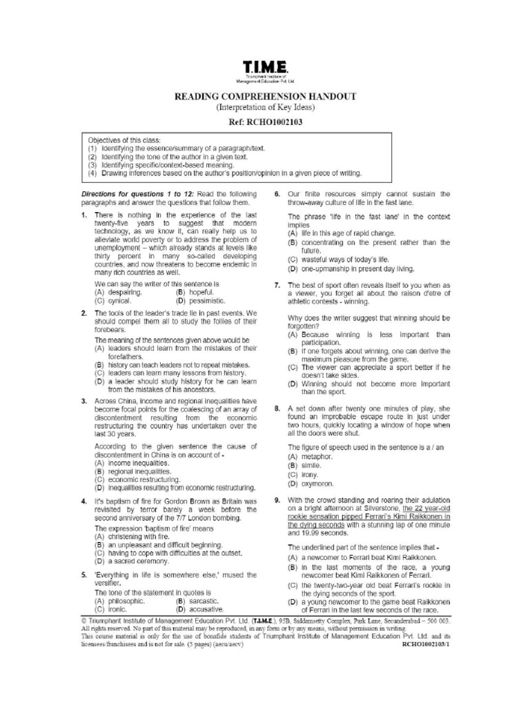 RC2 Handout | PDF