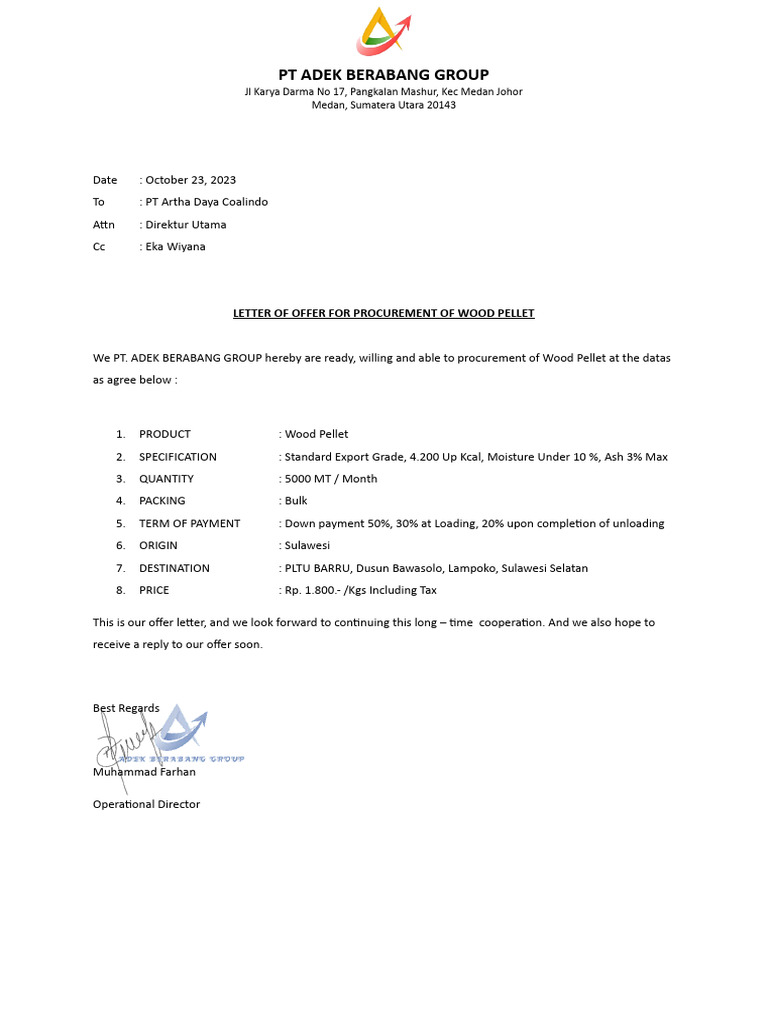 Letter of Offer | PDF