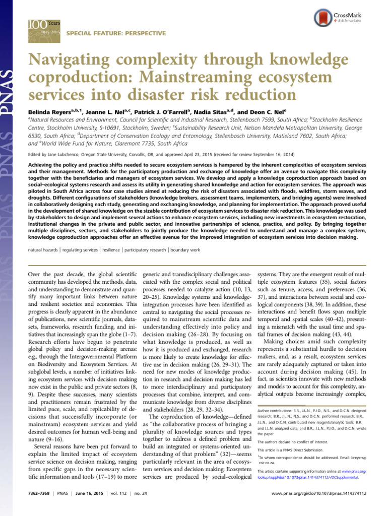 3-Navigating Complexity Through Knowledge Coproduction - Mainstreaming 