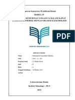 Laporan Sementara Praktikum Kimia Modul Iv Penentuan Kemurnian Logam Cu Dalam Kawat Tembaga Komersil Dengan Reaksi Elektrolisis