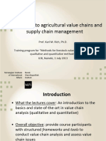 Introduction To Agricultural Value Chains and Supply Chain Management