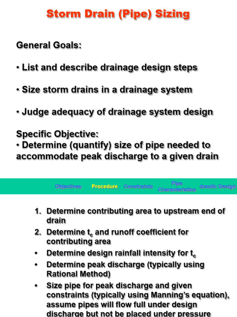 Pipe Sizing PDF Discharge (Hydrology) Storm Drain