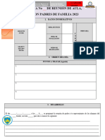 Acta de Reunión Con Padres de Familia