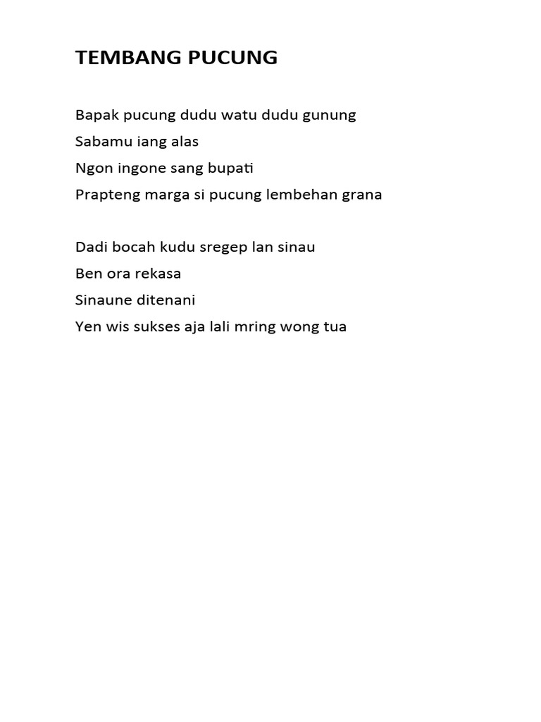 Tembang Pucung Pdf