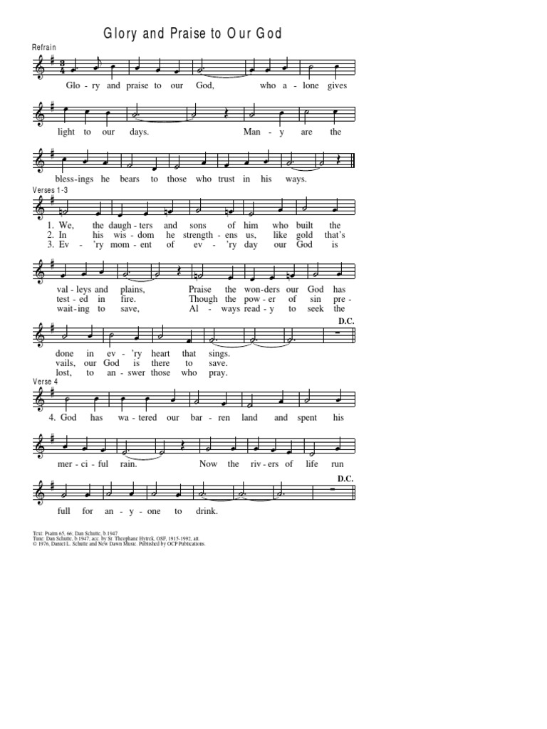 Glory and Praise To Our God | PDF | Christian Worship And Liturgy | Psalms
