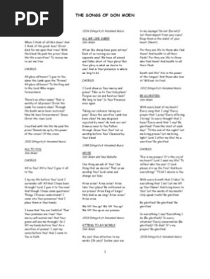 The Songs Of Don Moen Pdf Mercy Jesus