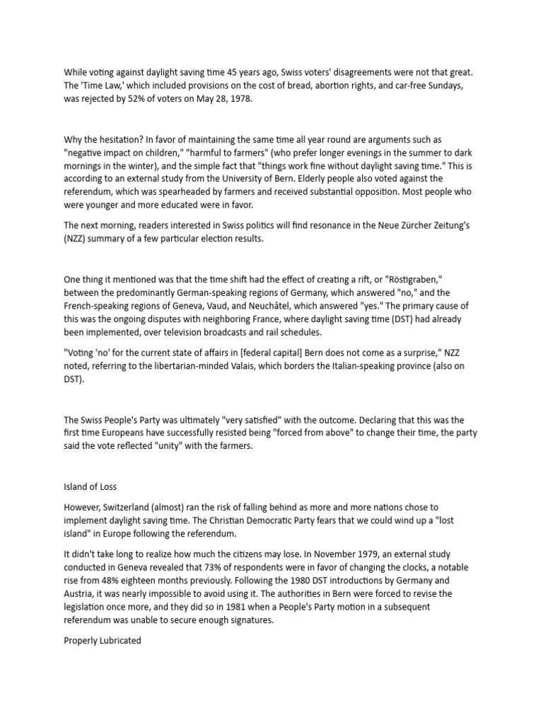 Document PDF Daylight Saving Time Switzerland