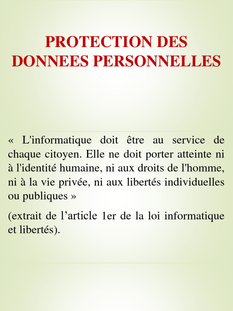 Protection des Données Personnelles | PDF | Cookie (informatique) | Vie ...