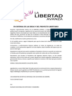 En Defensa de Las Ideas y Del Proyecto Libertario