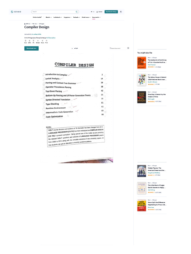 Www scribd com document 419406985 compiler design pdf scribd