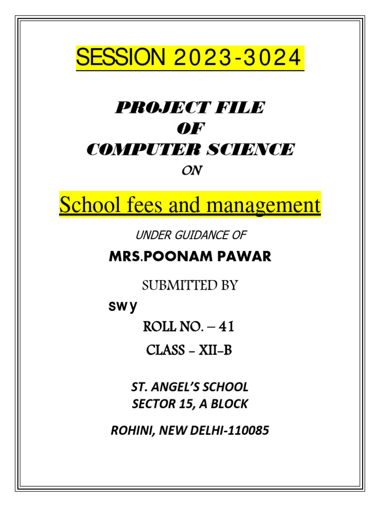 Yash Rana Xii-B Computer Science Project | PDF | My Sql | Software ...