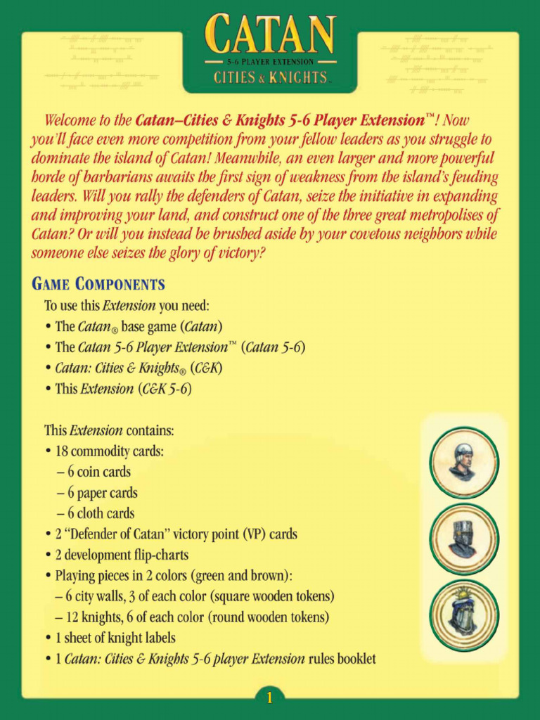 Catan C K 5-6 2020 Rules | PDF
