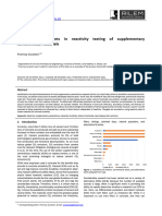 Recent Developments in Reactivity Testing of Supplementary