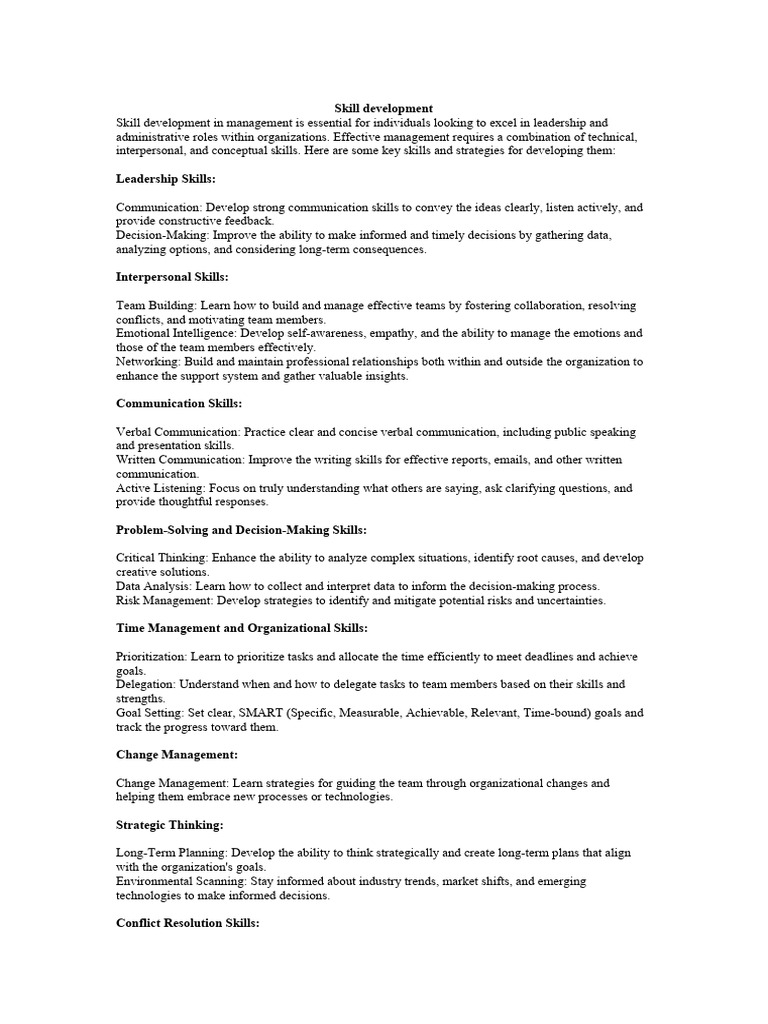 Essential Skills for Management Success | PDF | Leadership | Communication