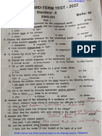 10th English 2nd Mid Term Exam 2022 Original Question Paper Theni District PDF Download