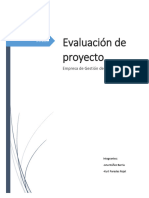 Evaluacion de Proyecto Empresa de Gestion de Tramite