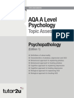 04 AQA Psychology Topic Test Psychopathology SAMPLE