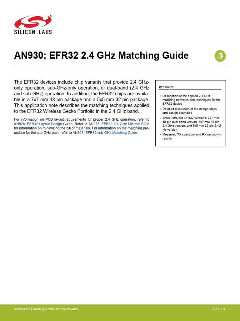 An930 Efr32 Matching Guide | PDF | Printed Circuit Board | Low Pass Filter