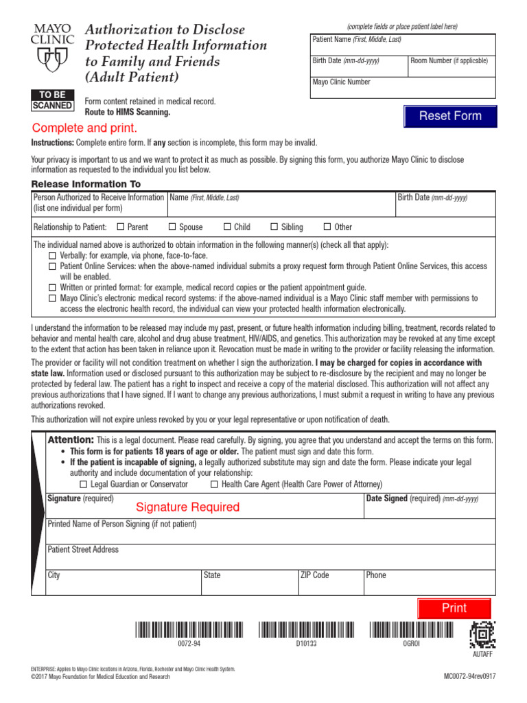 Authorization to Disclose Health Info | PDF | Medical Record | Health ...
