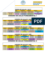 HORÁRIO DE AULAS 1º AO 9 Quadro de Avisos