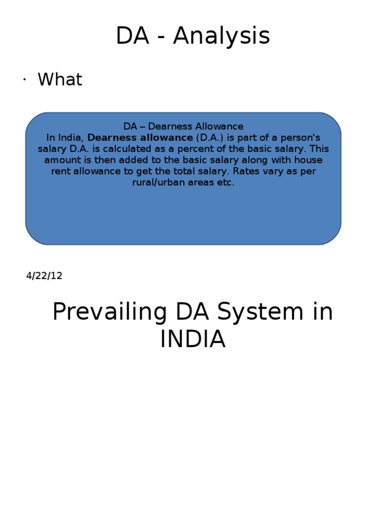 Understanding Dearness Allowance (DA) | PDF | Employment Compensation ...