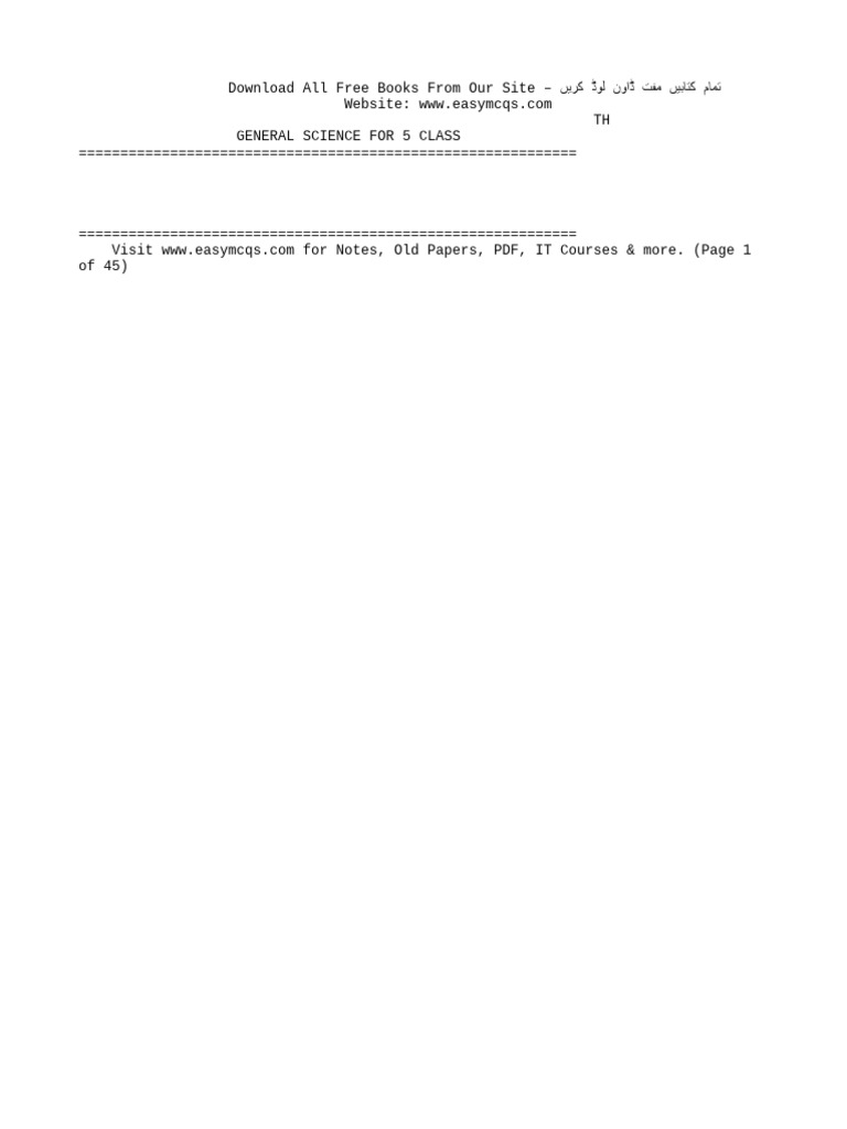 5th class general science notes pdf pdf