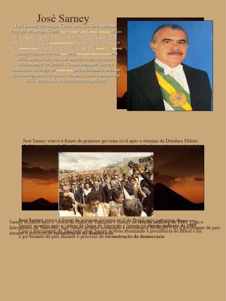 José Sarney: Presidente da Nova República | PDF | Política