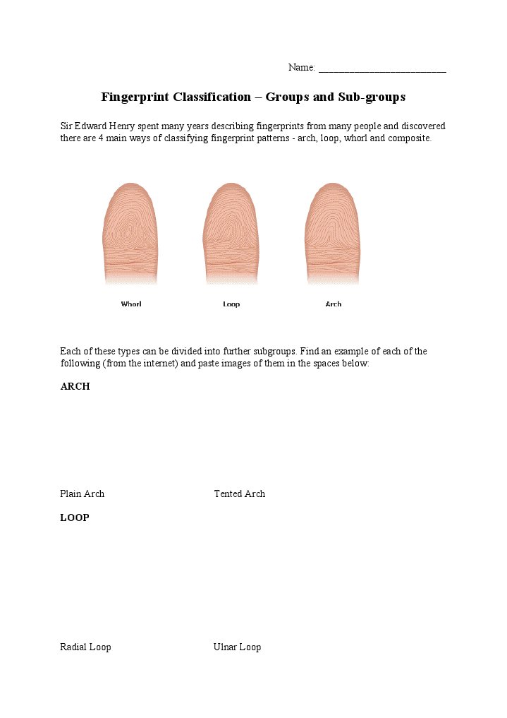 Fingerprint Classification Guide | PDF