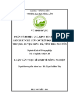 Phân Tích Hiệu Quả Kinh Tế Của Mô Hình Sản Xuất Chè Hữu Cơ Trên Địa Bàn Xã Hóa Thượng, Huyện Đồng Hỷ, Tỉnh Thái Nguyên