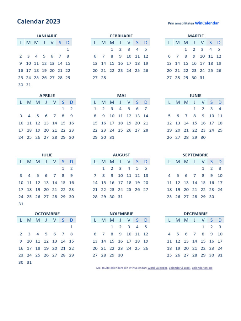 Calendar 2023 o Pagina | PDF