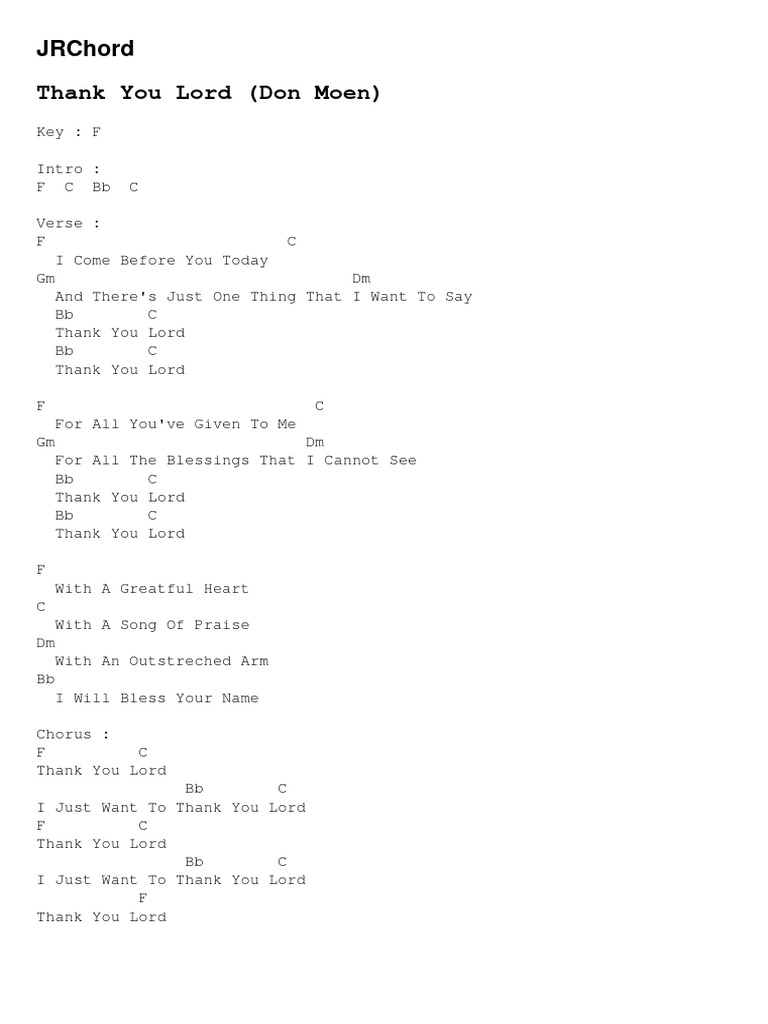 Thank You Lord Don Moen Pdf
