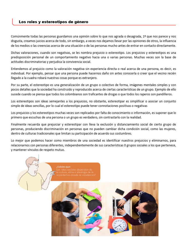 Los Roles y Estereotipos de Género | PDF | Estereotipos | Mujer