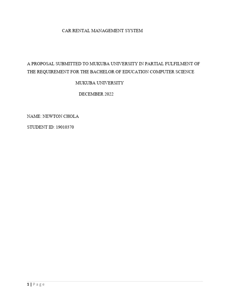 Car Rental Management System | PDF | Software Testing | My Sql